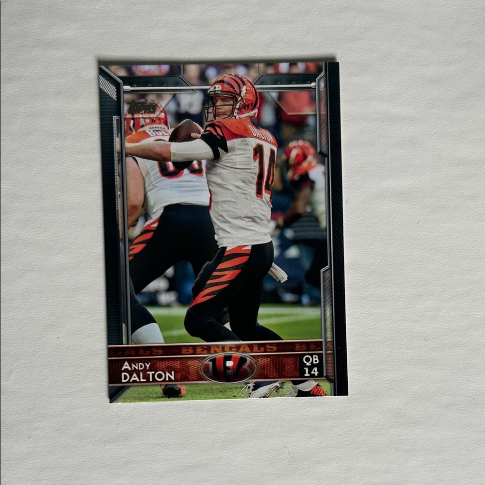 Andy Dalton Football Trading Card with Red and Black Accents